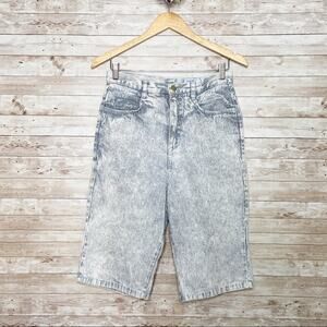Vintage Dirty Dancing Bermuda Shorts Acid Wash Railroad Stripe 80s Casual Size 6